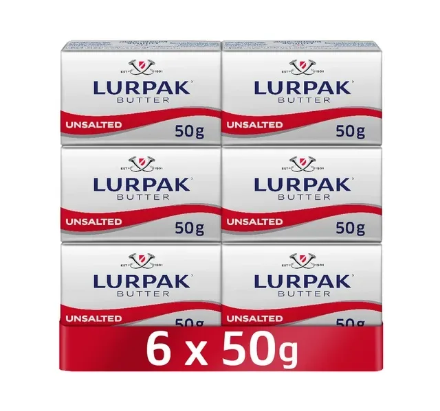 Lurpak Butter Unsalted Mini Blocks 6 x 50 g