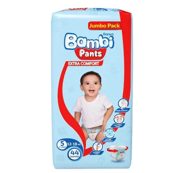Sanita Bambi Baby Diaper Pants Size 5 Extra Large 12-18 kg 44 pcs hover image